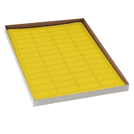 Label Sheets, Cryo, 43x19mm, For Cryovials, 20 Sheets, 52 Labels Per Sheet, Yellow, 1040PK